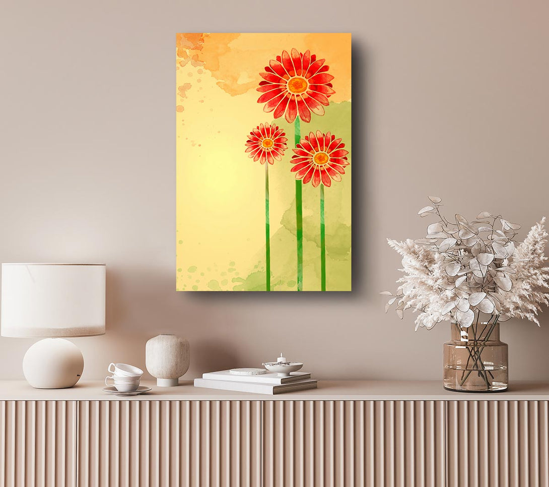 Picture of Trio Of Daisies Canvas Print Wall Art