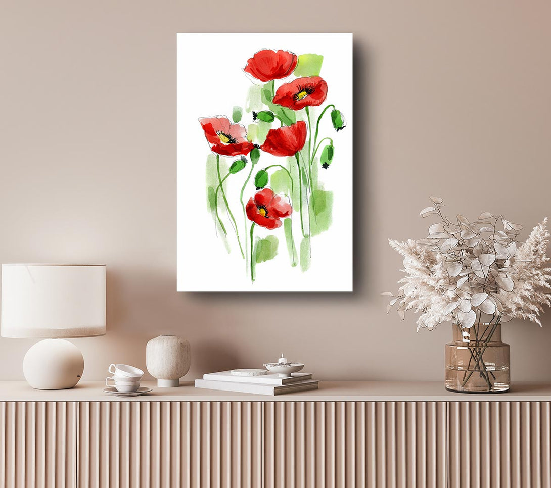 Picture of Poppies In Bloom Canvas Print Wall Art