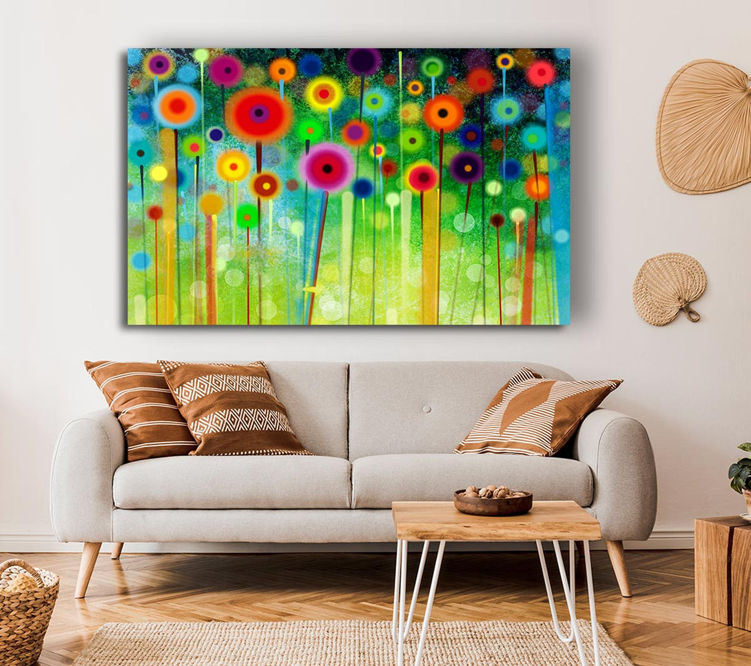 Picture of Psychedelic Flower Garden 2 Canvas Print Wall Art