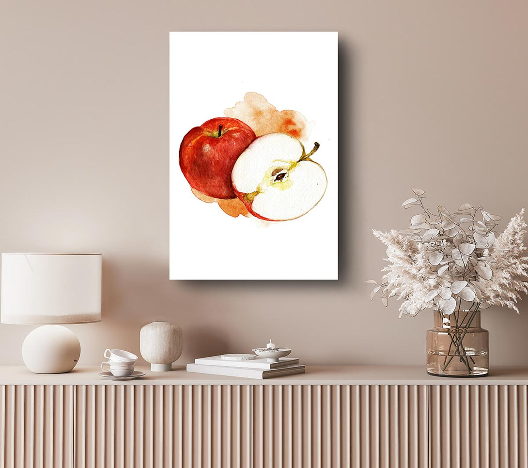 Picture of Apple Half Canvas Print Wall Art