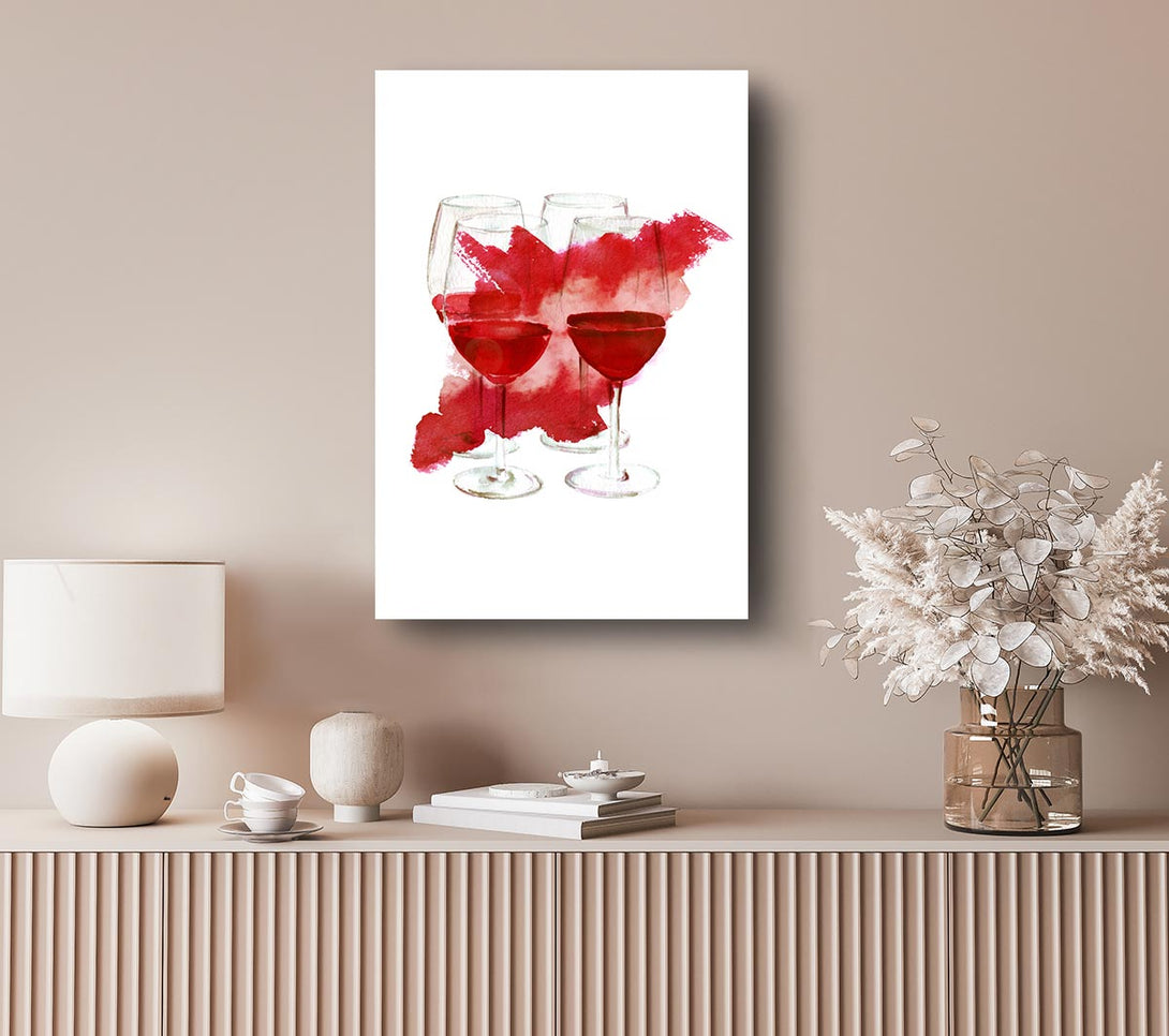 Picture of Red Wine Party Canvas Print Wall Art