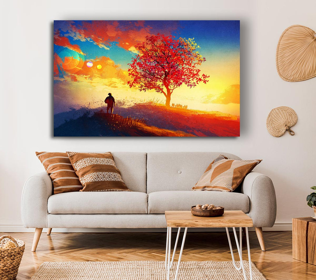 Picture of Autumn Tree Worship Canvas Print Wall Art