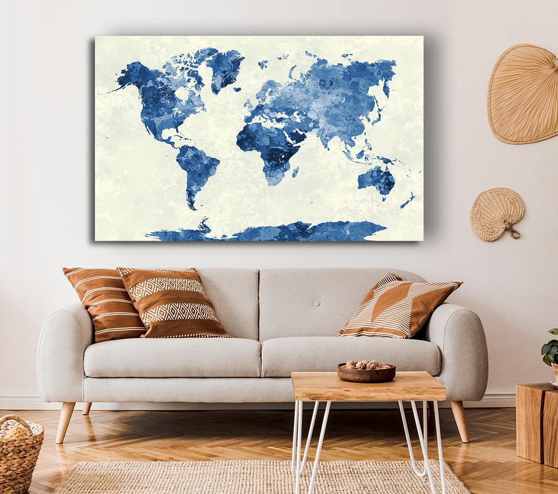 Picture of Map Of The World 4 Canvas Print Wall Art