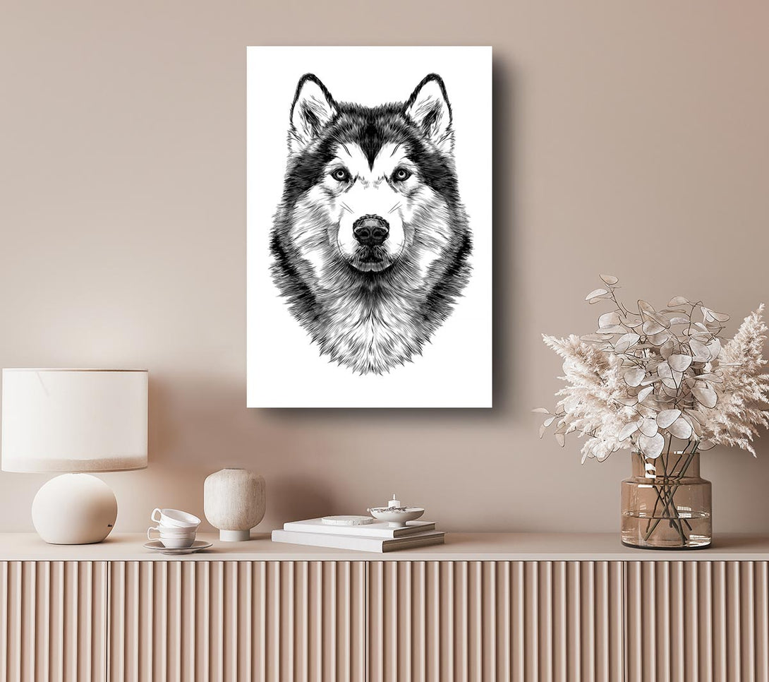 Picture of Husky Wolf Canvas Print Wall Art