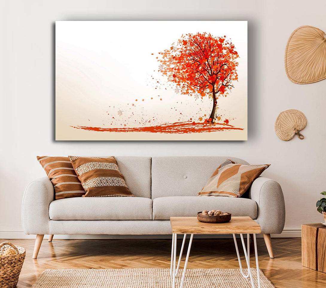 Picture of As The Leaves Fall Of The Autumn Tree Canvas Print Wall Art