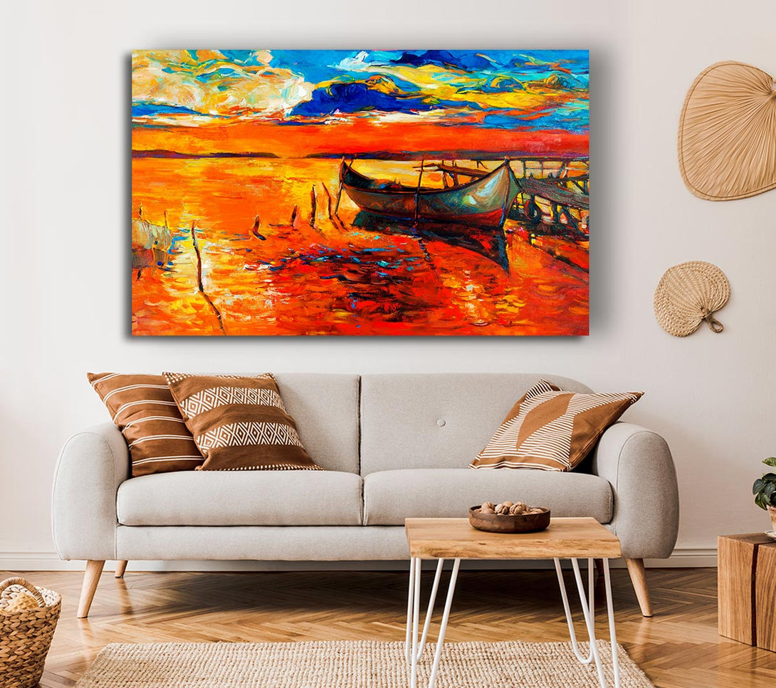 Picture of Fire Orange Waters Canvas Print Wall Art