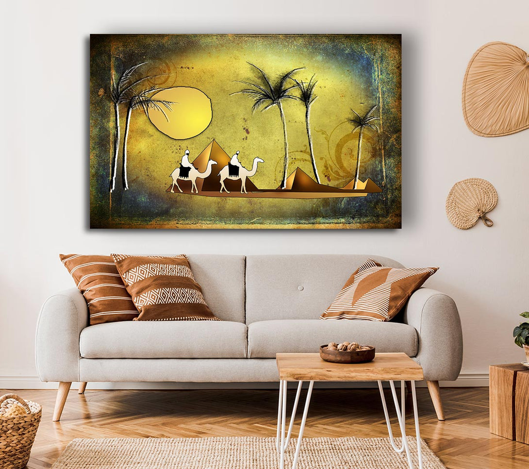 Picture of Camel Ride Through The Egyptian Desert Canvas Print Wall Art