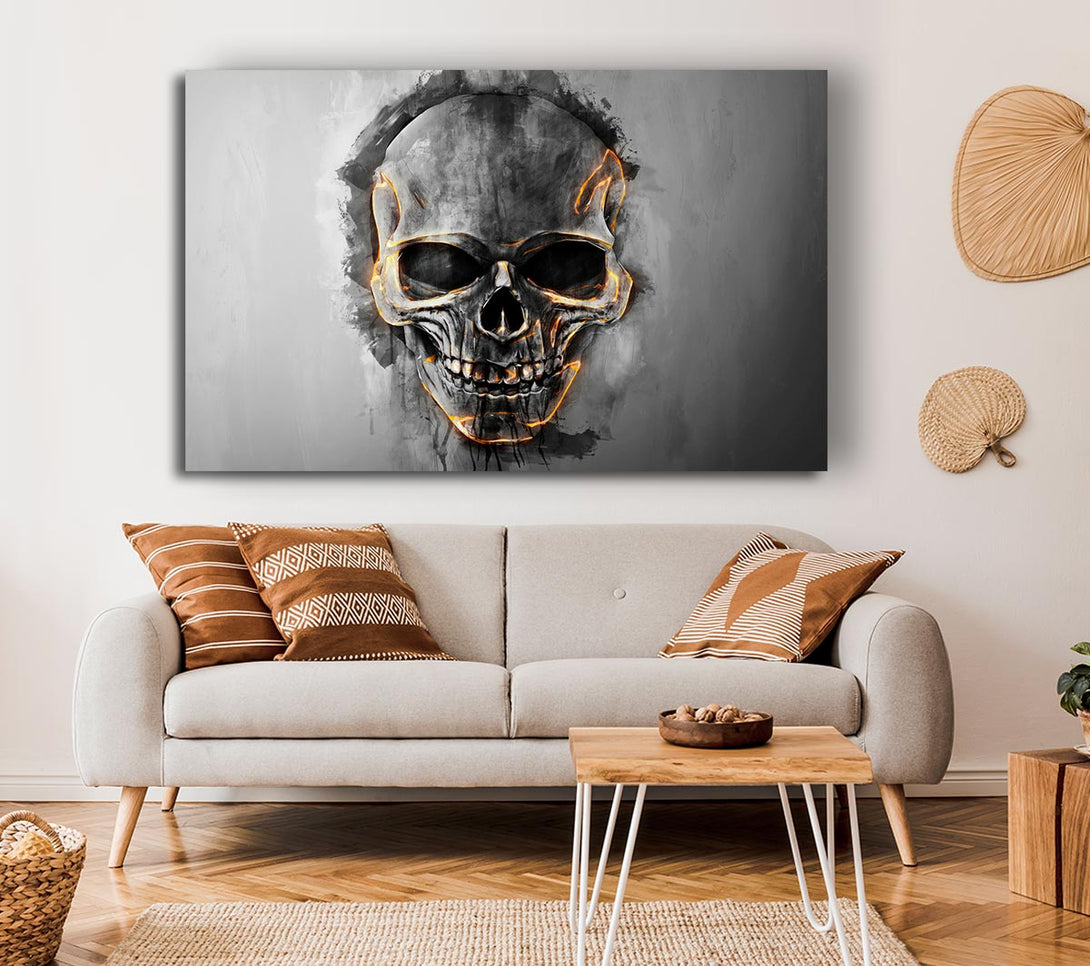 Picture of Fire Skull Canvas Print Wall Art