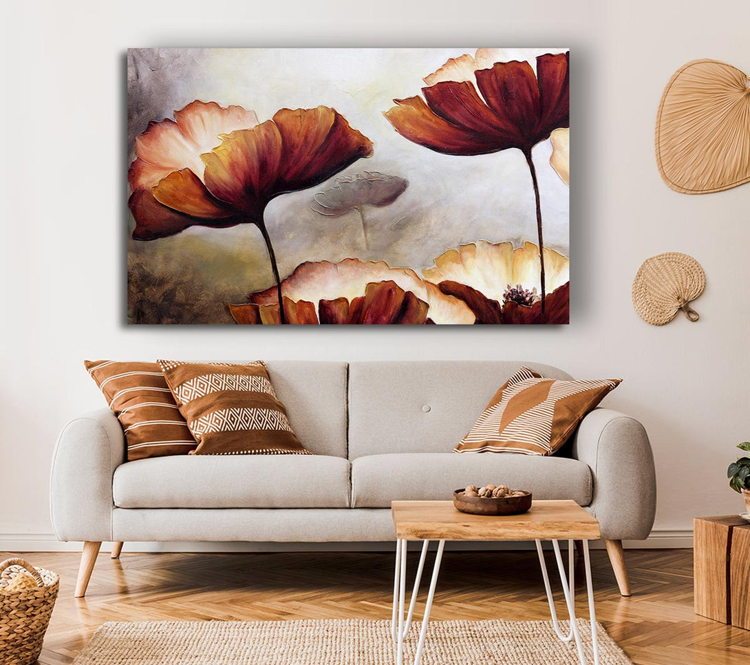 Picture of Chocolate Poppy Skies 2 Canvas Print Wall Art