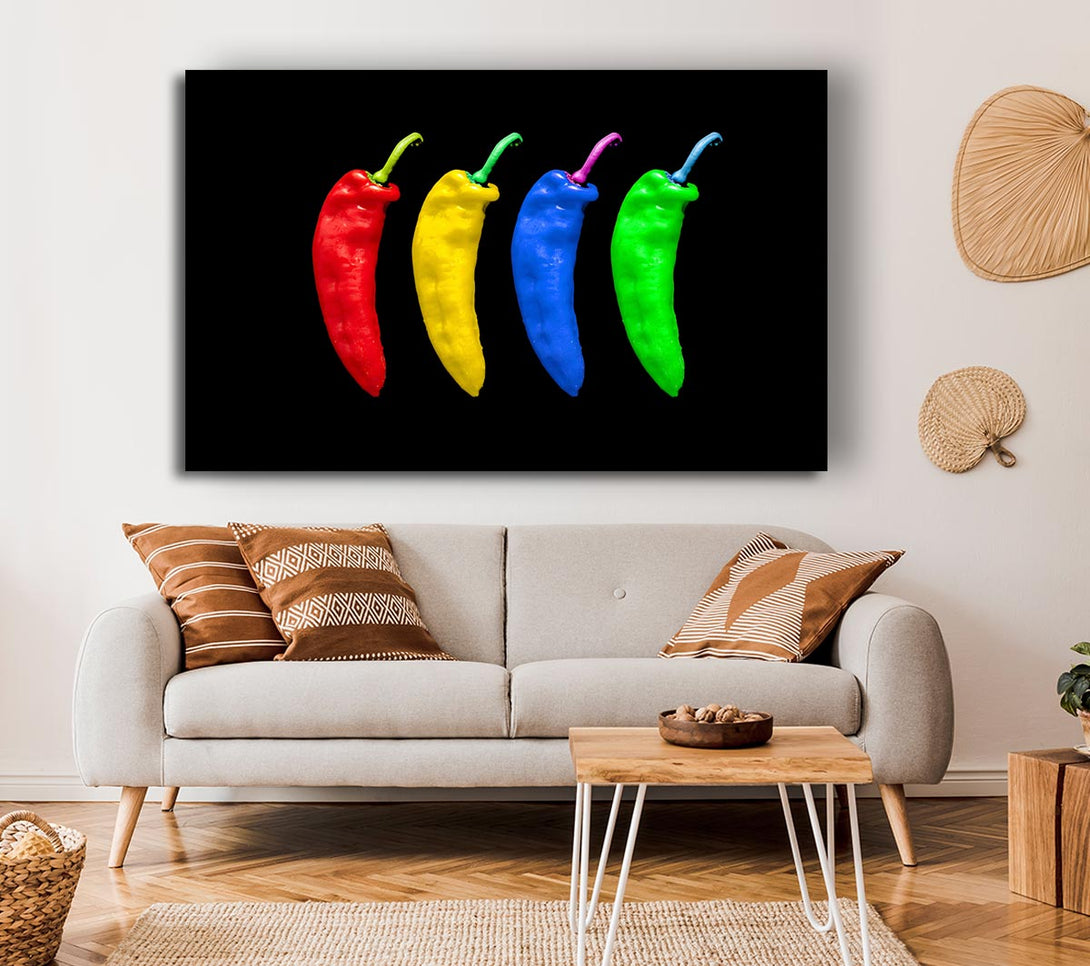 Picture of Vivid Chilis Canvas Print Wall Art