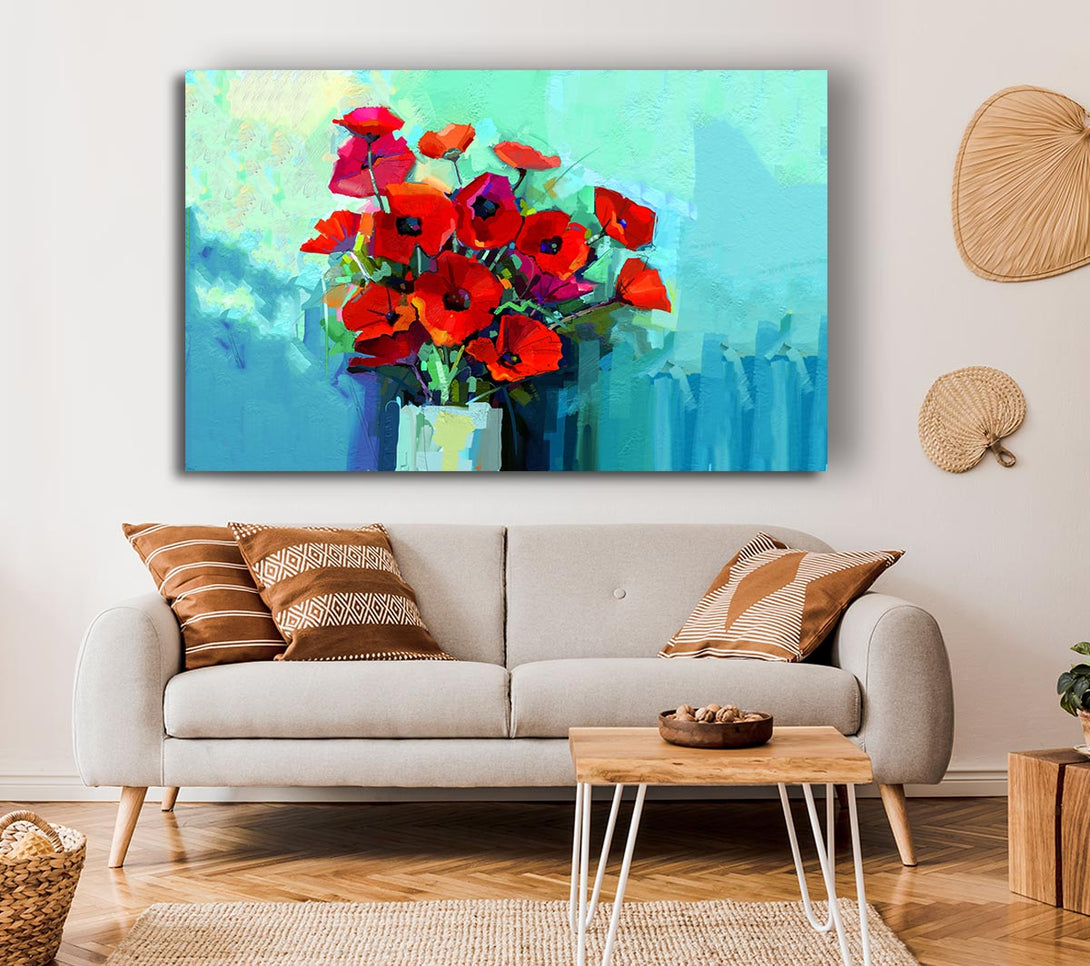 Picture of Poppy Vase Beauty Canvas Print Wall Art