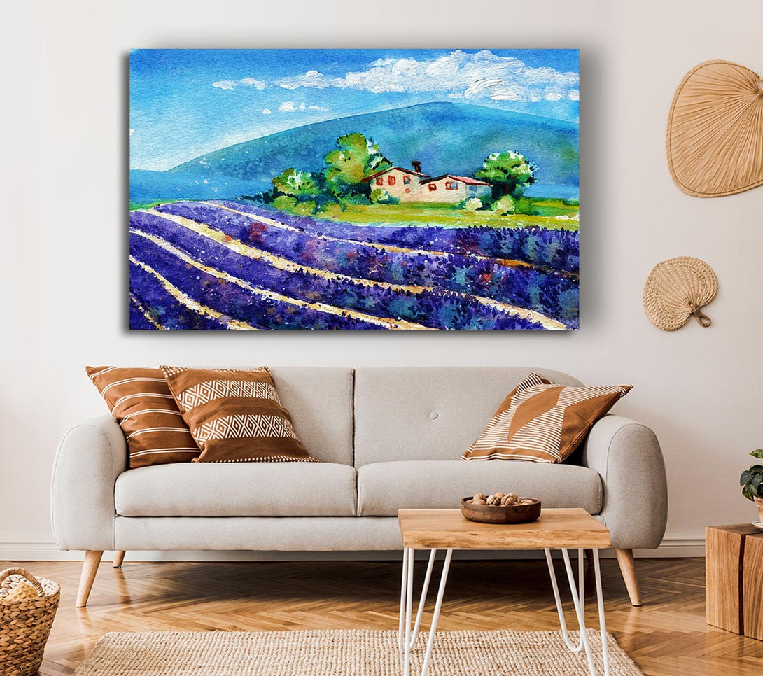 Picture of Lavender Fields In France Canvas Print Wall Art