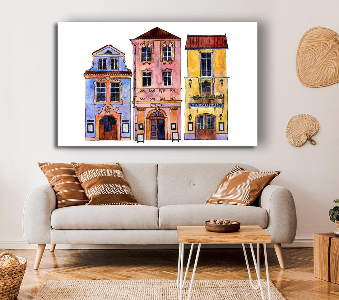 Picture of Town Houses In Paris Canvas Print Wall Art