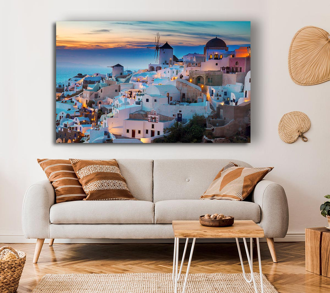 Picture of Santorini At Sunset Canvas Print Wall Art