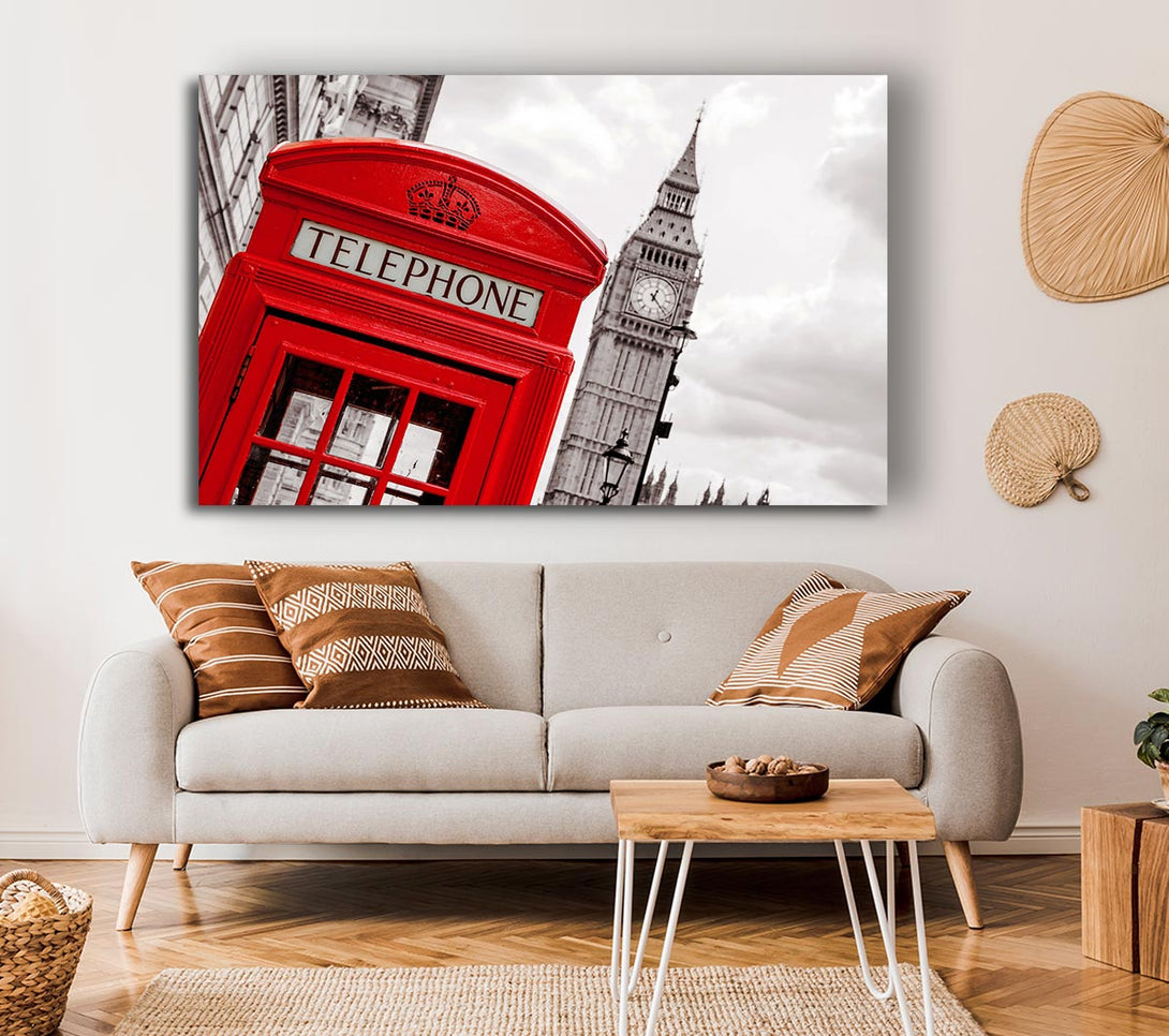 Picture of Big Ben Phone Box Canvas Print Wall Art