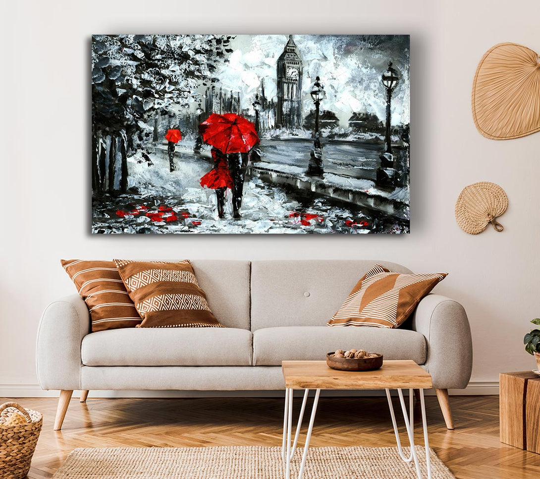 Picture of Lovers In The City Canvas Print Wall Art