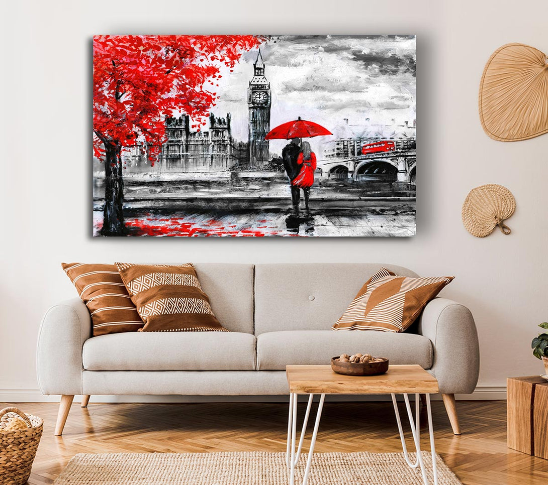 Picture of Romantic Big Ben Walk Canvas Print Wall Art