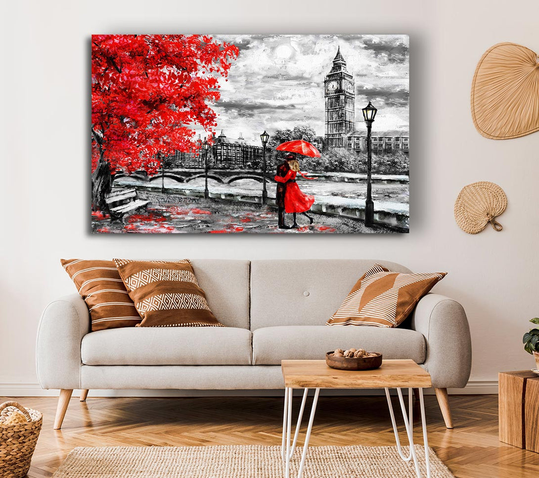 Picture of Honeymoon Couple Big Ben Canvas Print Wall Art