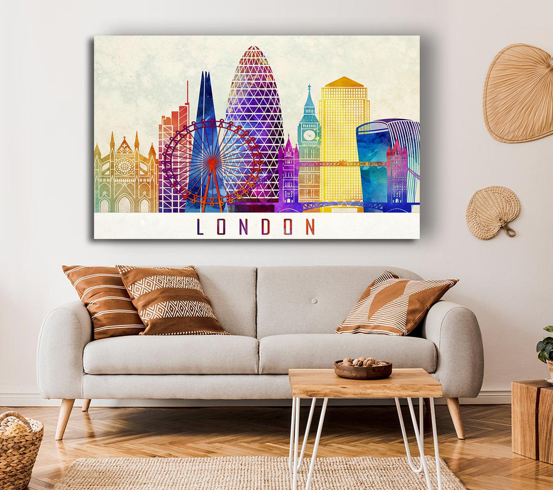 Picture of Rainbow City 2 Canvas Print Wall Art