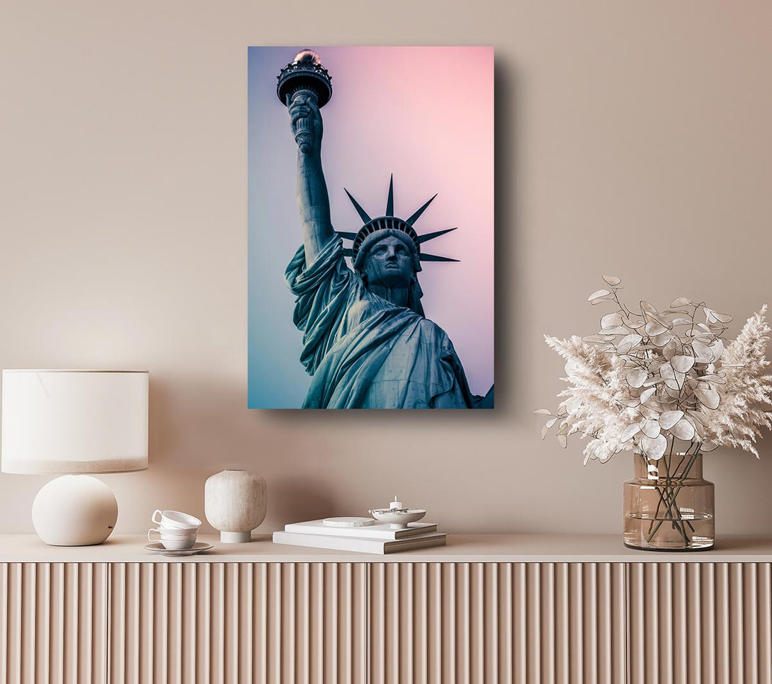 Picture of Skies Over The Statue of Liberty Canvas Print Wall Art