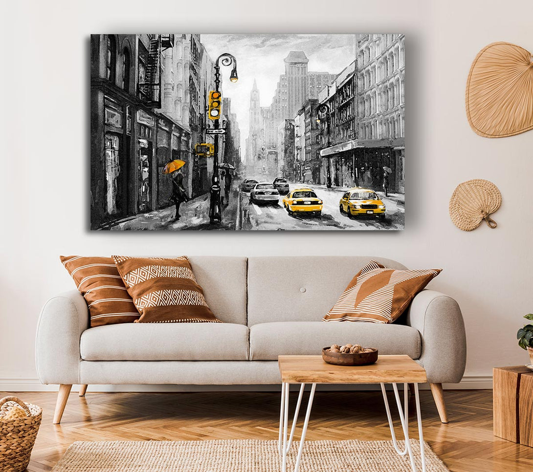 Picture of Yellow Cabs In The Streets Of NYC Canvas Print Wall Art