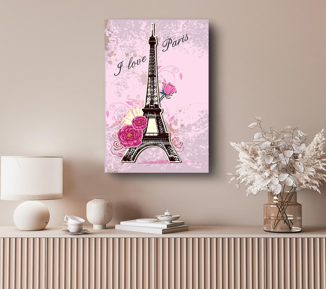 Picture of Eiffel Tower Love 1 Canvas Print Wall Art