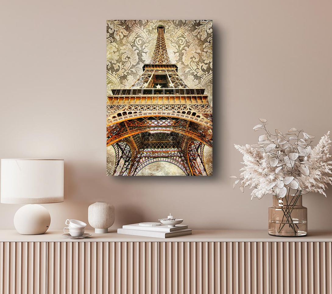 Picture of Eiffel Tower Retro 3 Canvas Print Wall Art