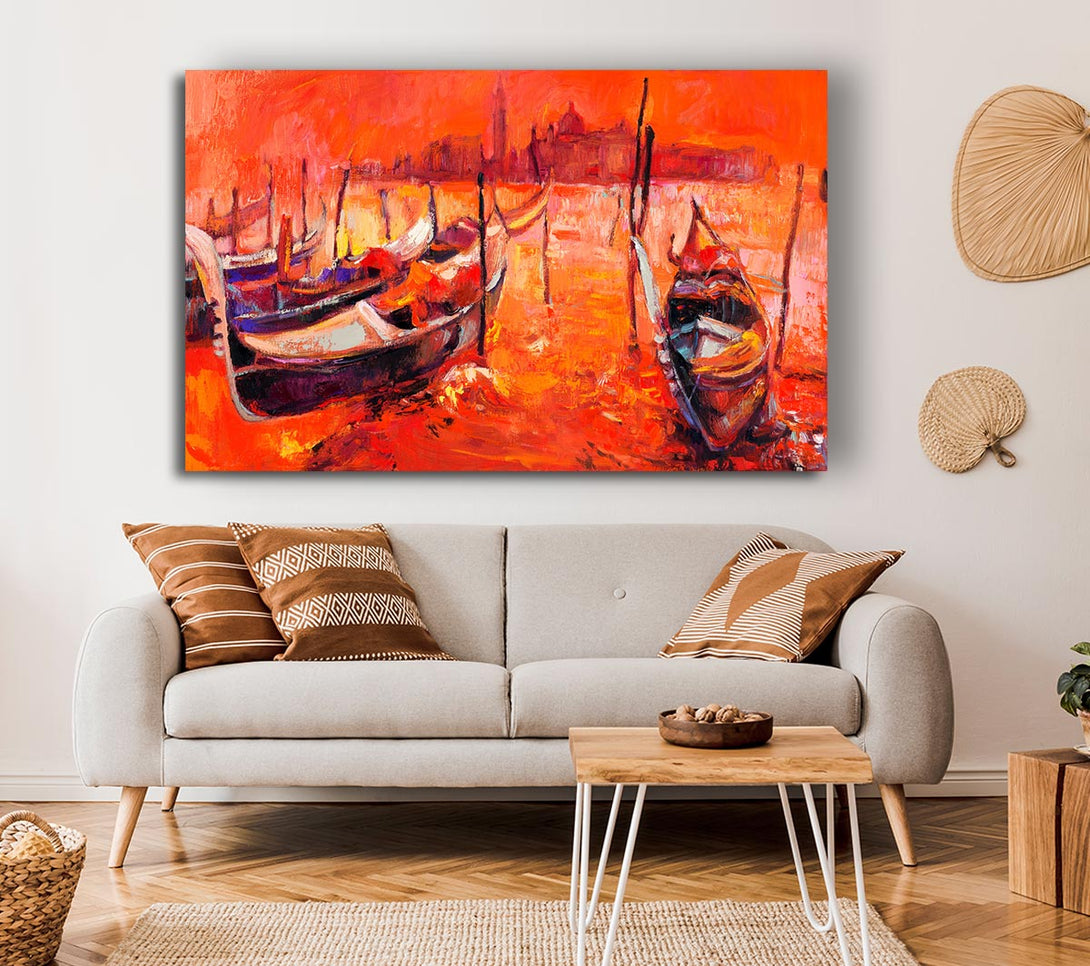 Picture of Gondola Line Up 2 Canvas Print Wall Art