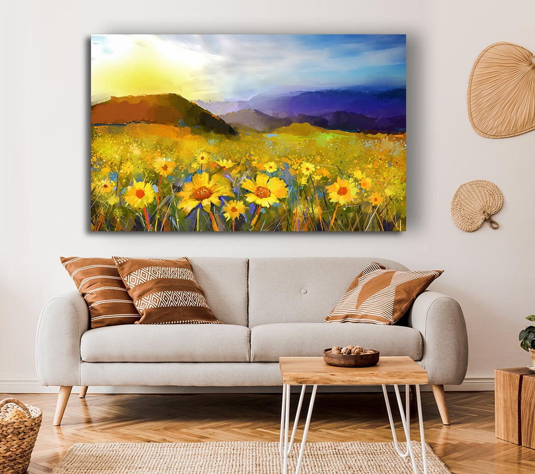 Picture of Yellow Mountain Sunrise Canvas Print Wall Art