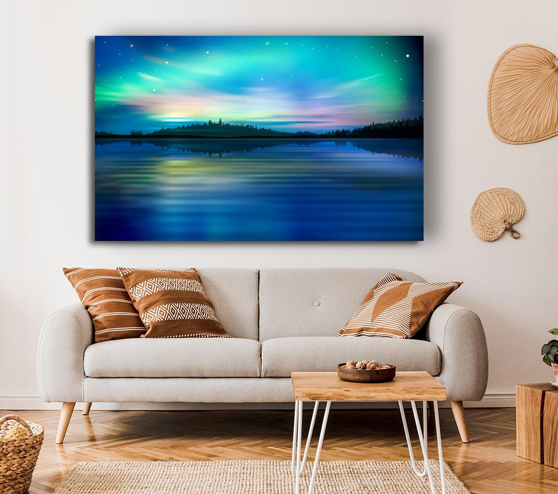 Picture of Northern Lights Lake Dream Canvas Print Wall Art