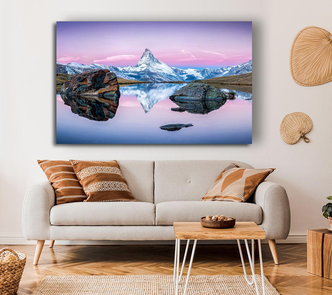 Picture of Snow Mountain Reflections Canvas Print Wall Art