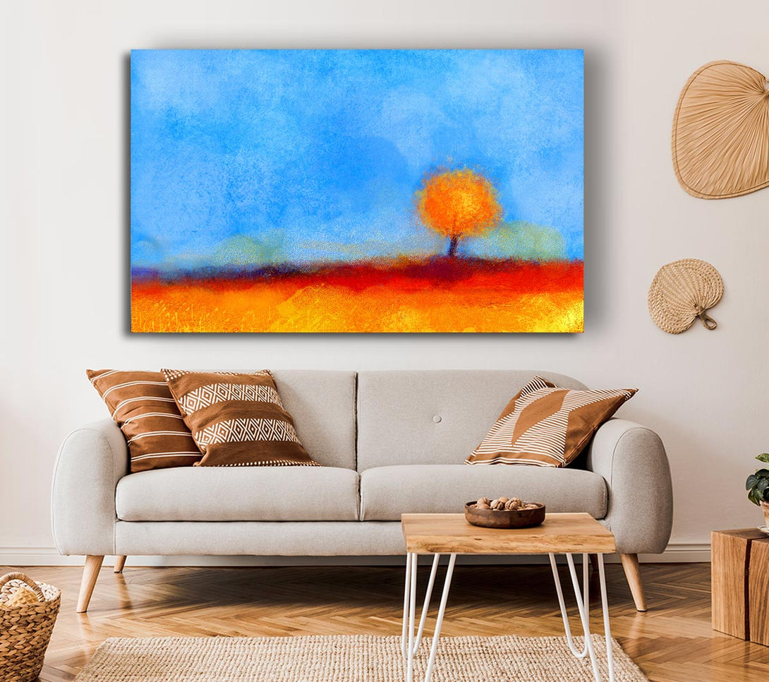 Picture of Lonesome Orange Tree Canvas Print Wall Art