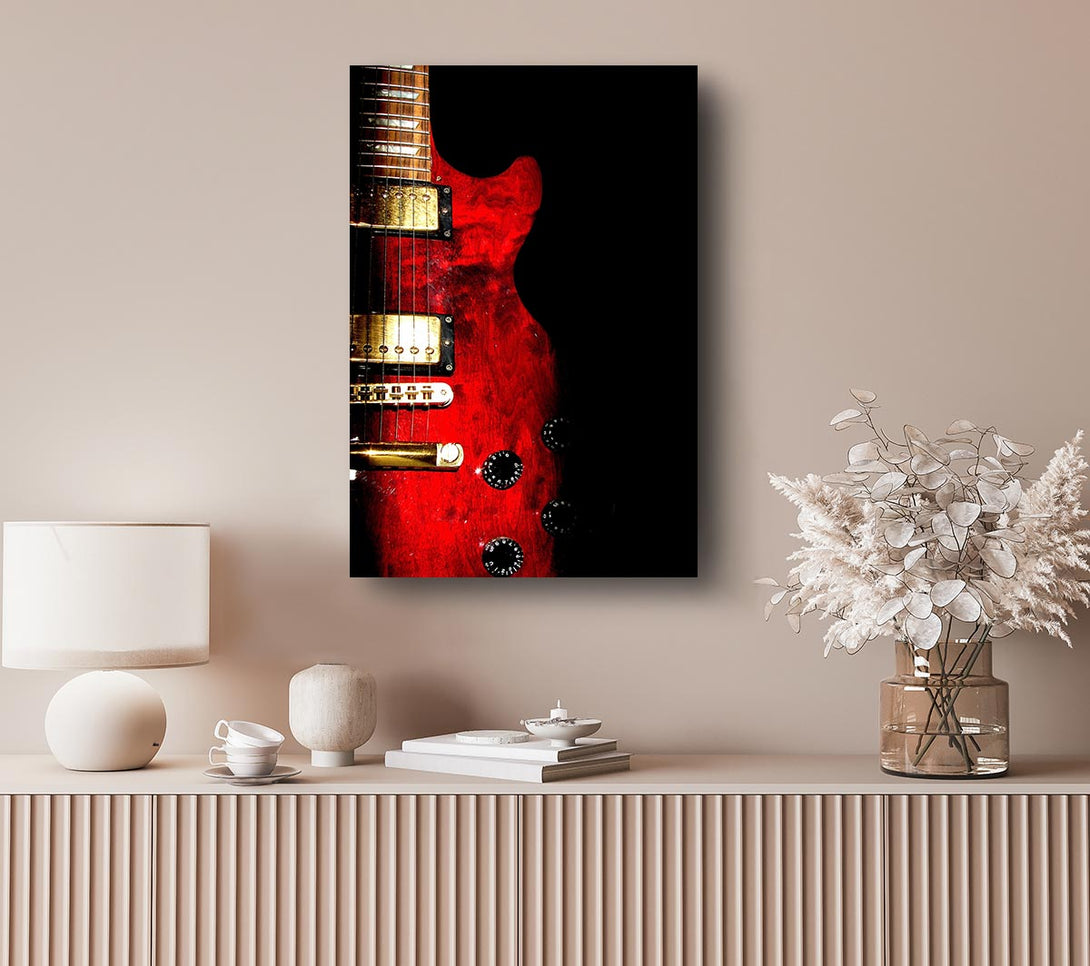 Picture of Red Electric Guitar Canvas Print Wall Art