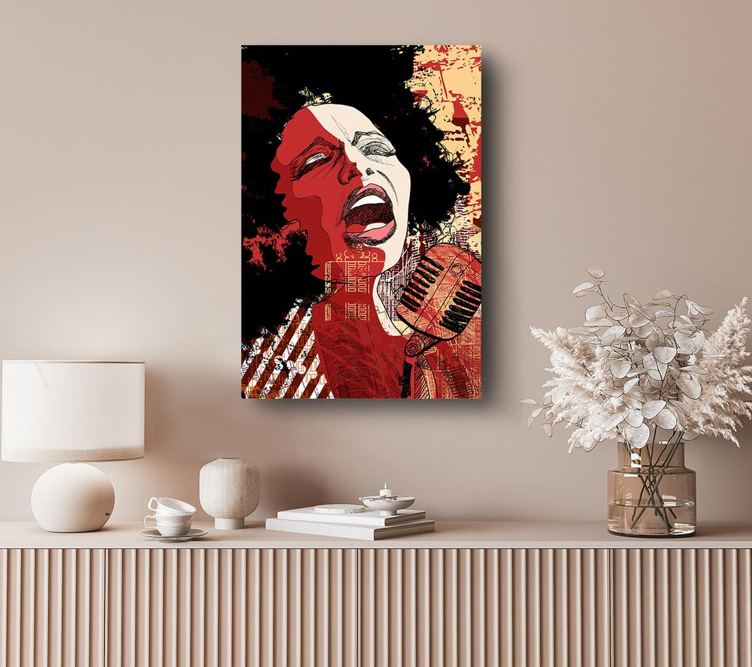 Picture of Femail Vocalist Canvas Print Wall Art