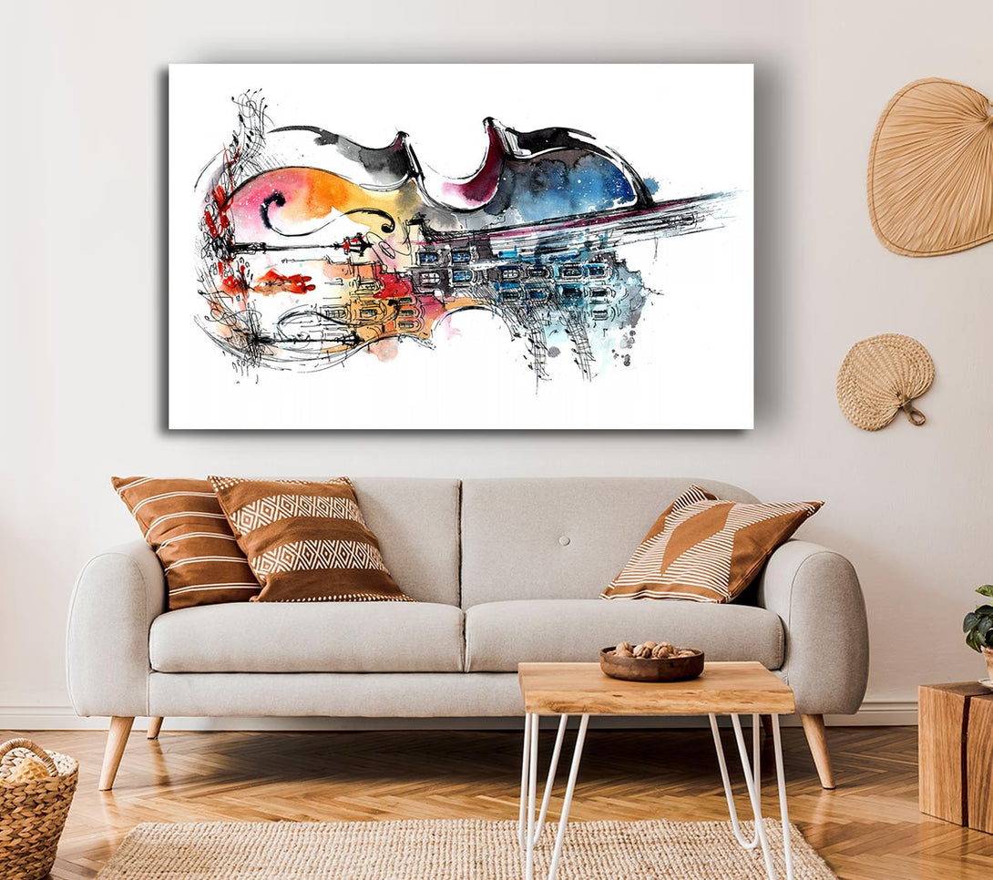 Picture of Double Bass In The Music Canvas Print Wall Art