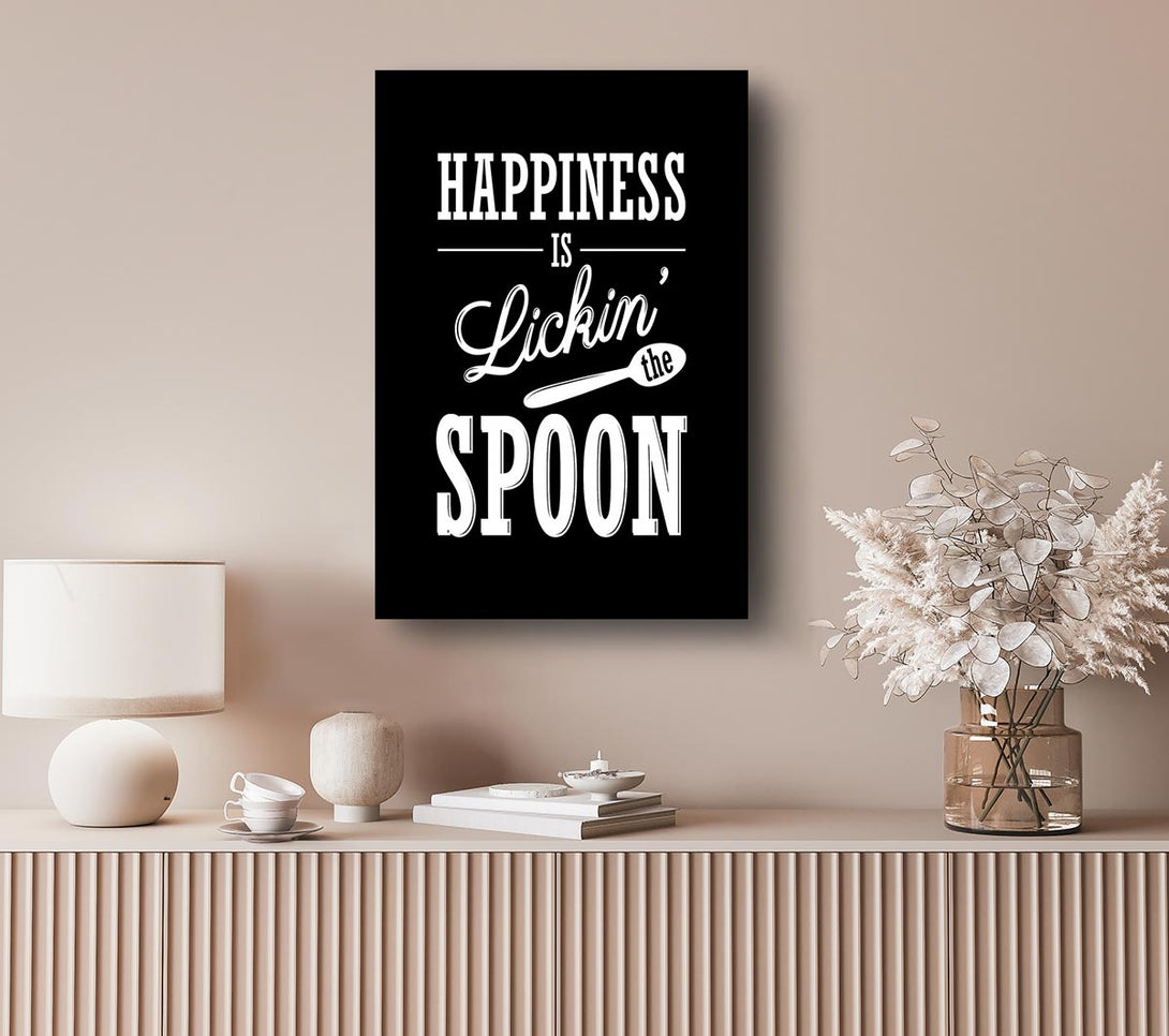 Picture of Happiness Is Lickin The Spoon Canvas Print Wall Art