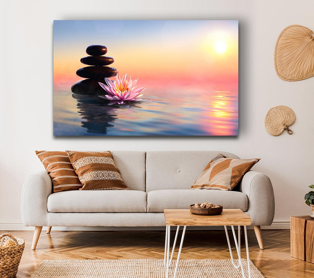 Picture of Zen Stones Lilly Canvas Print Wall Art