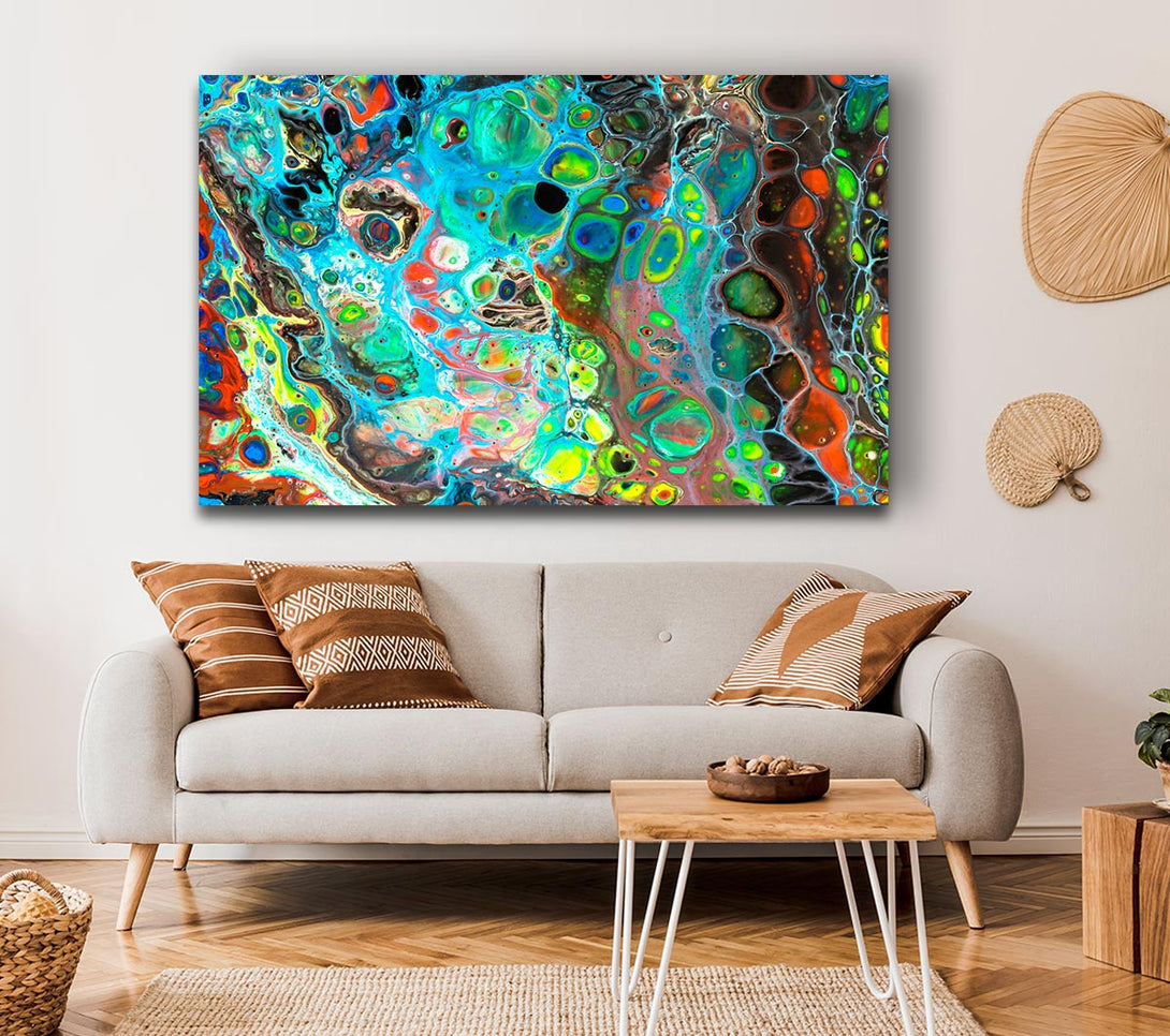 Picture of Neon Splash oil paints Canvas Print Wall Art