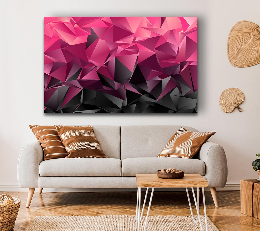 Picture of Pink and grey Diagonals Canvas Print Wall Art