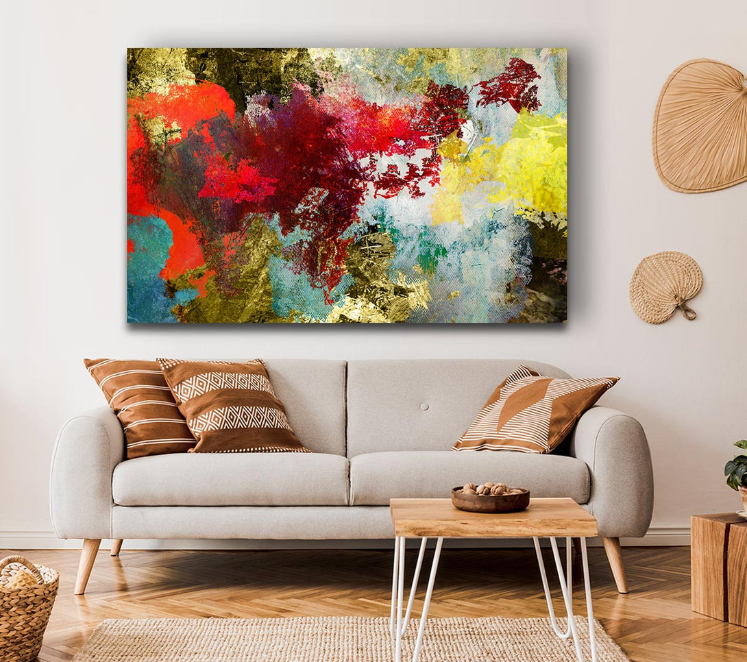 Picture of Abstract World grunge map Canvas Print Wall Art