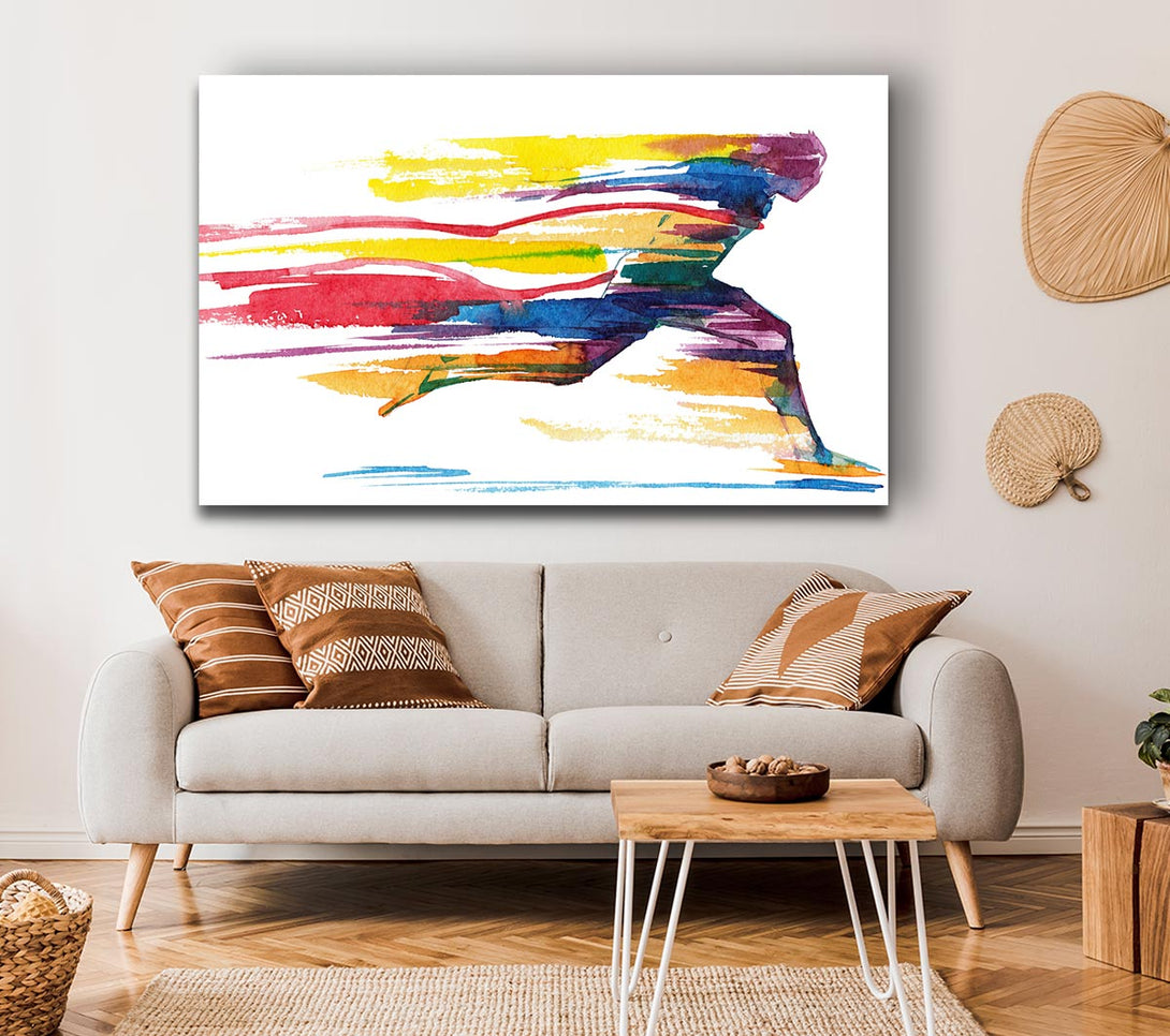 Picture of Running Water Colour Canvas Print Wall Art