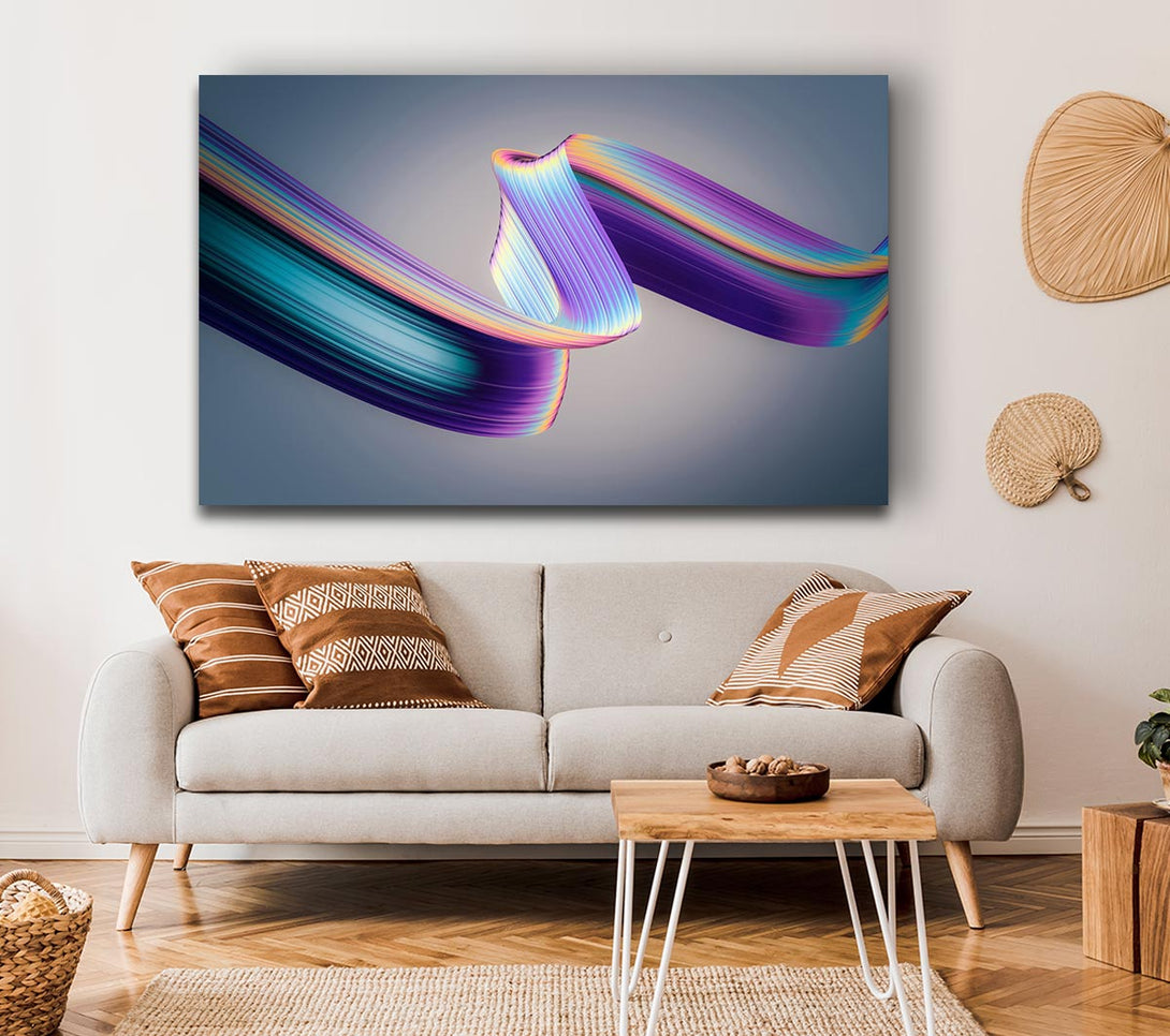 Picture of Neon coloured Ribbon Canvas Print Wall Art