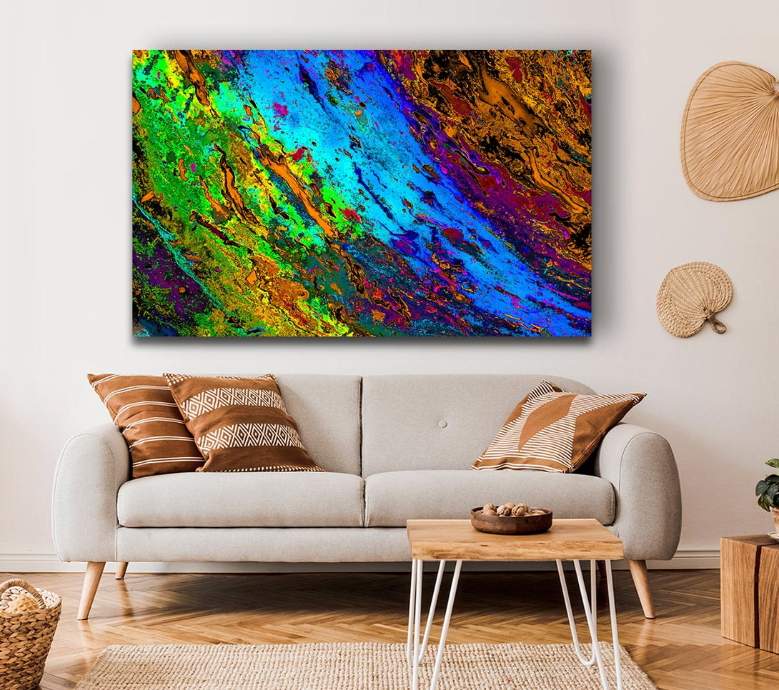 Picture of Neon Colours of distortion Canvas Print Wall Art