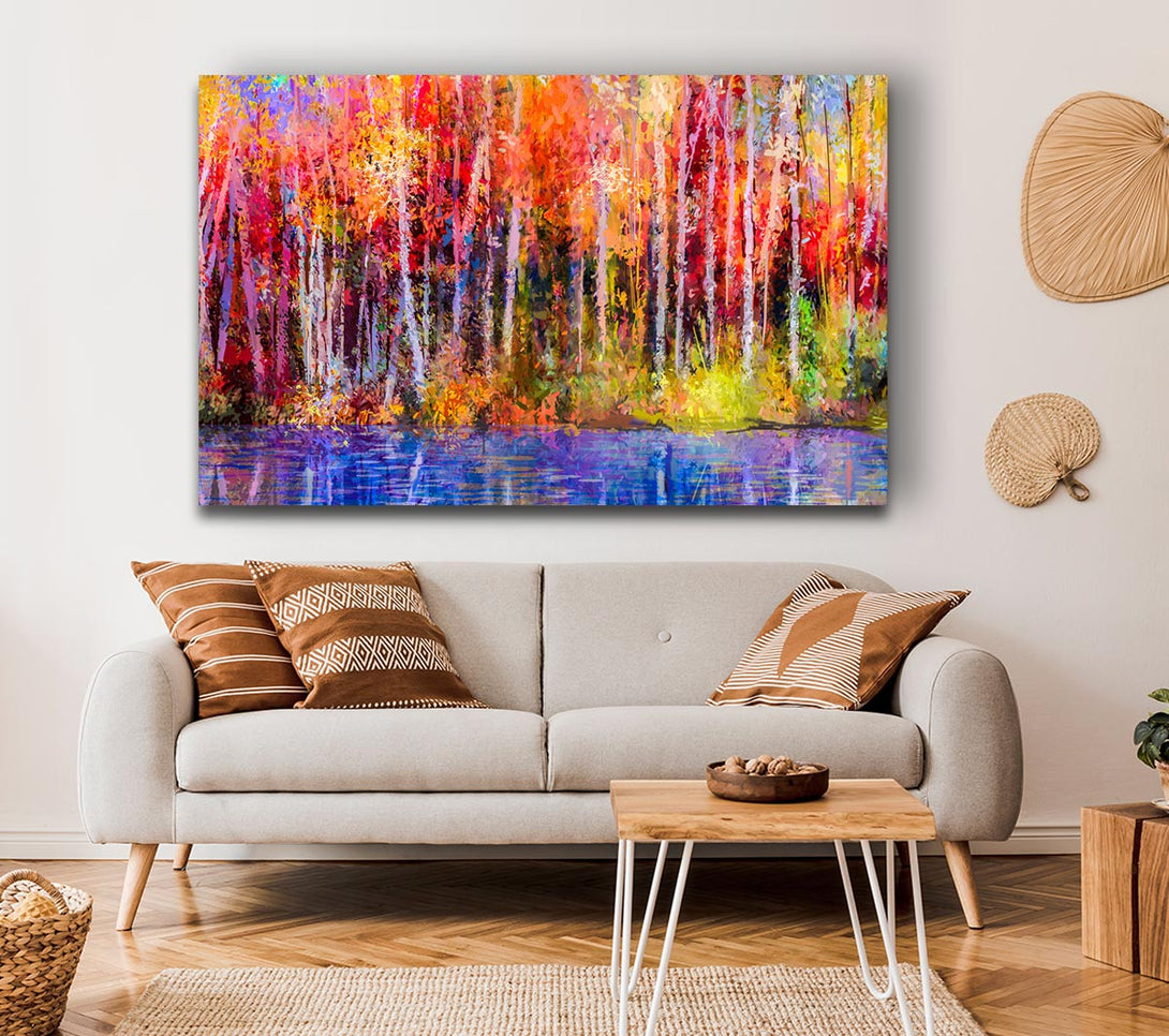 Picture of Abstract forest colour strokes Canvas Print Wall Art