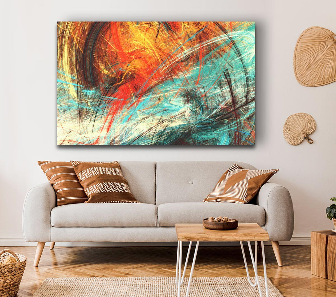 Picture of Fire and Ice explosion Canvas Print Wall Art