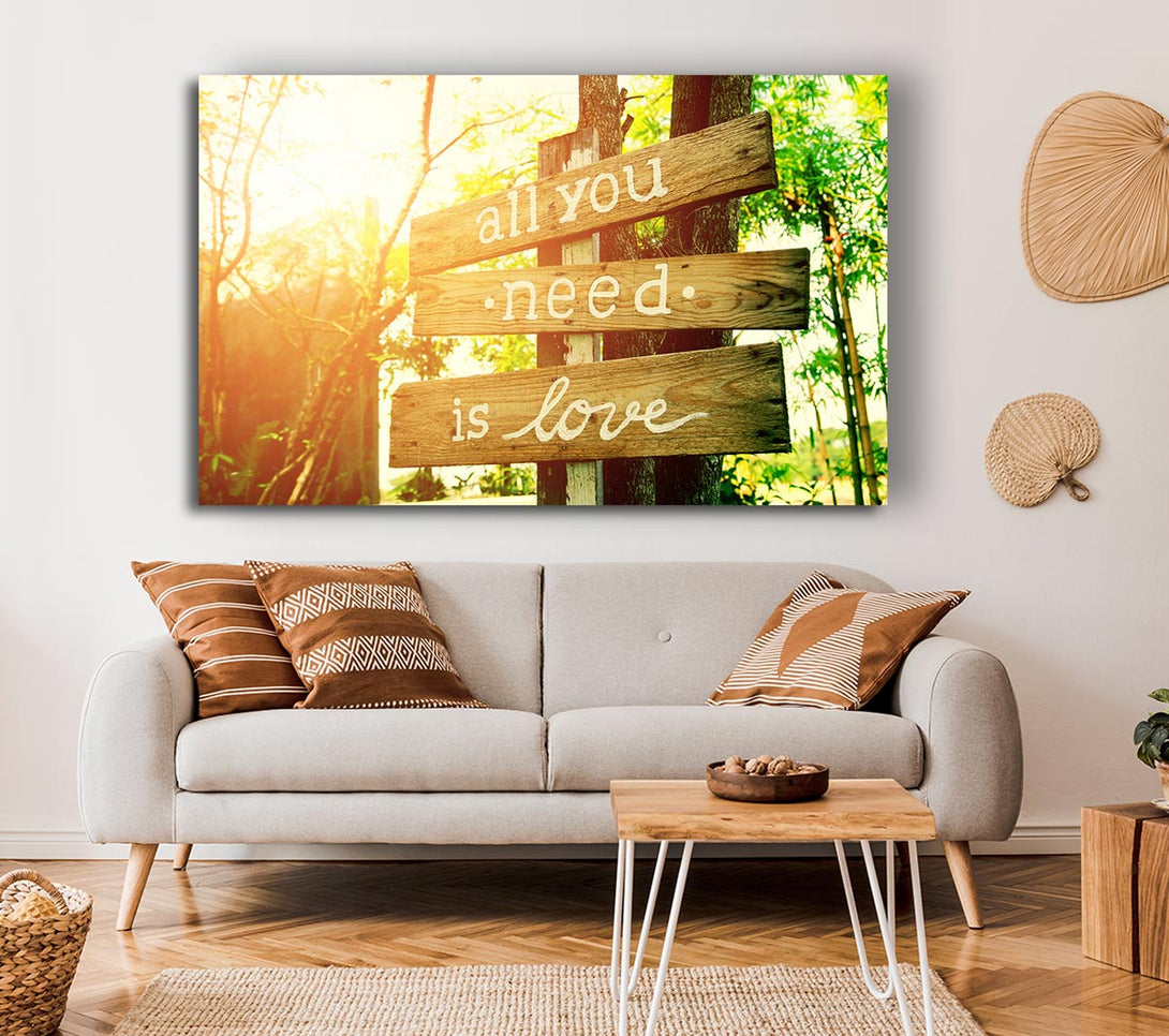 Picture of All You Need Is Love Canvas Print Wall Art