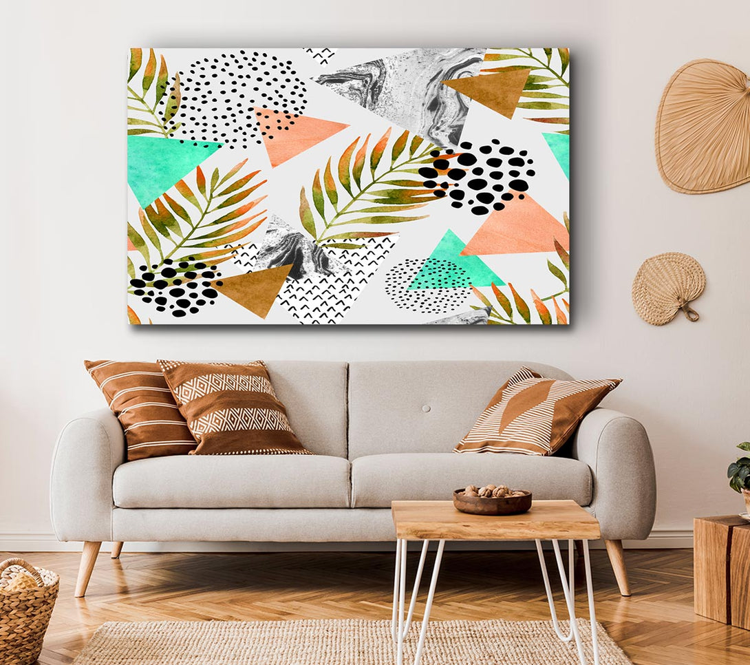 Picture of Mix Mid Century Plants And Patterns Canvas Print Wall Art