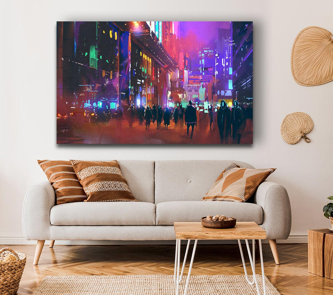 Picture of City Of Night People Canvas Print Wall Art