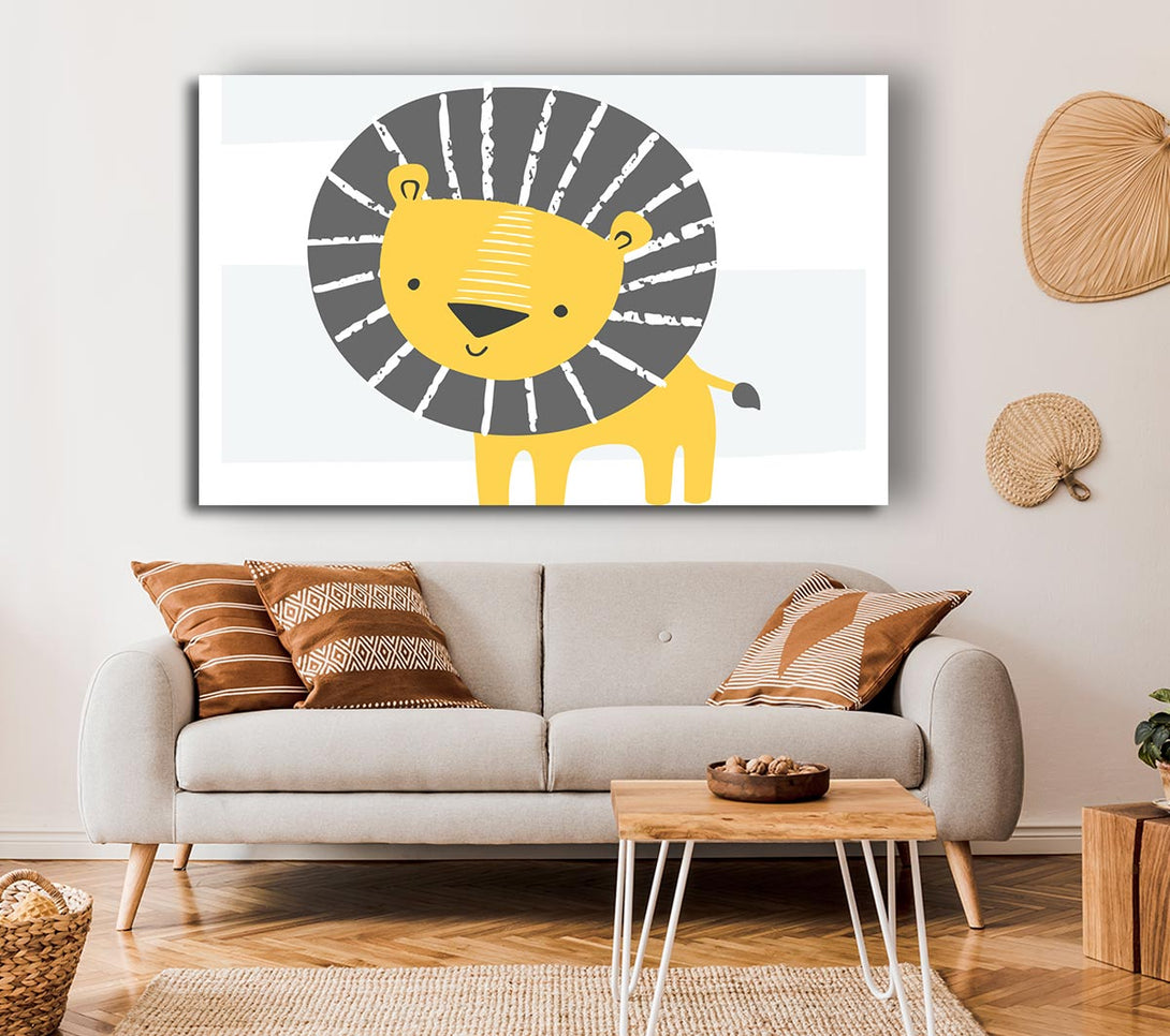 Picture of Lion In Stripes Canvas Print Wall Art