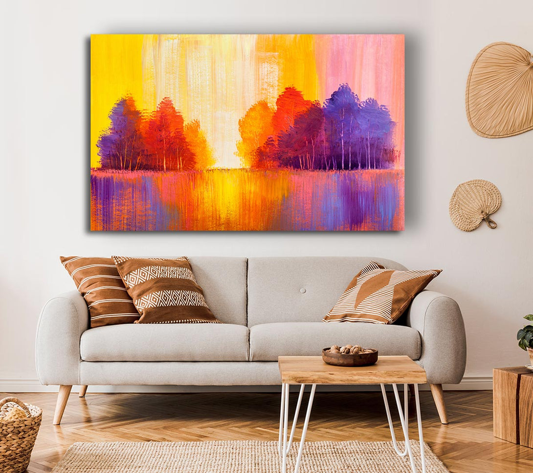 Picture of Streams Of Colour Forest Canvas Print Wall Art